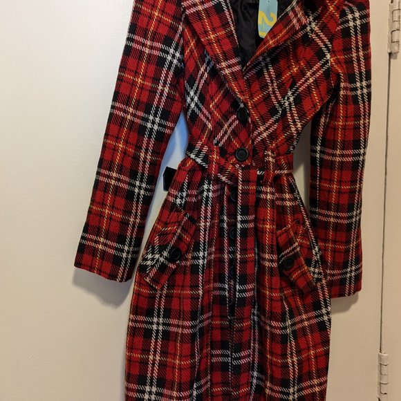 Forever 21, Better B Red Plaid Trench Dress! - Picture 4 of 5